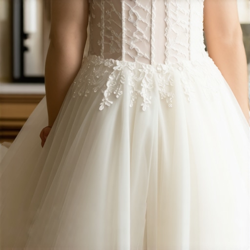 A vintage wedding gown being delicately handled by a preservation expert in Tampa.
