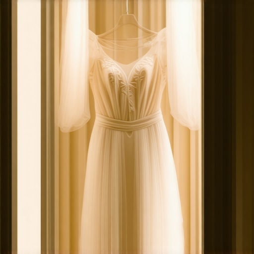 Elegant wedding dress preservation box with gown and archival materials