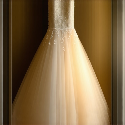 Beautiful wedding dress stored in a preservation box for long-term care