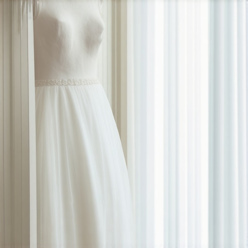Vintage wedding gown stored in climate-controlled environment for preservation