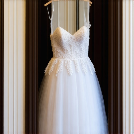 Vintage wedding dress stored carefully in Tampa boutique