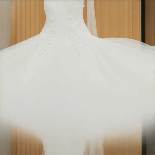 A wedding gown stored in a museum-quality, acid-free box with archival materials, emphasizing careful preservation.