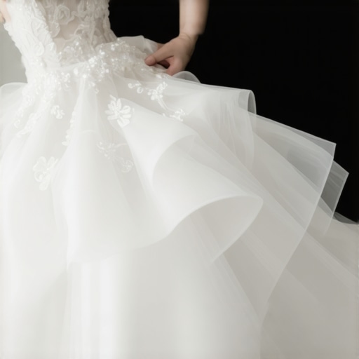 Professional cleaning of a wedding dress in a preservation facility