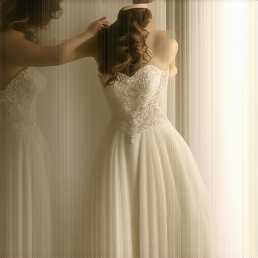 Close-up of a professional handling a vintage wedding gown in climate-controlled storage