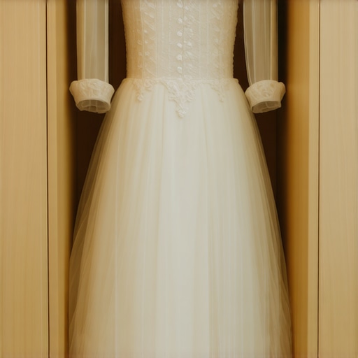 A wedding gown stored in a climate-controlled box to prevent damage