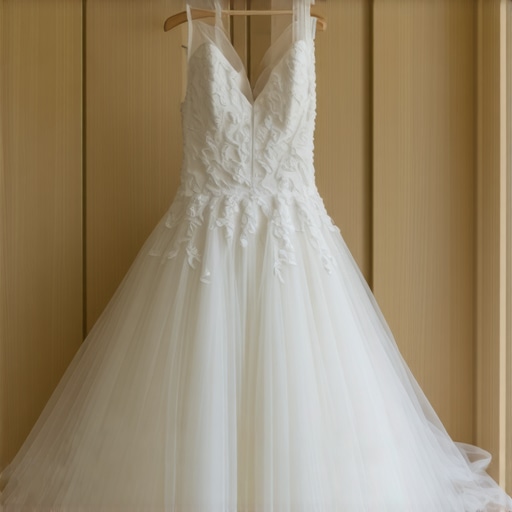 Elegant wedding dress in archival storage in Tampa