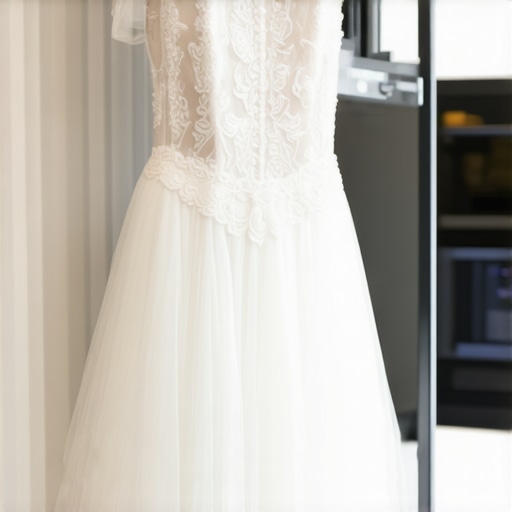 A close-up of a high-quality garment steamer used for wedding gown maintenance