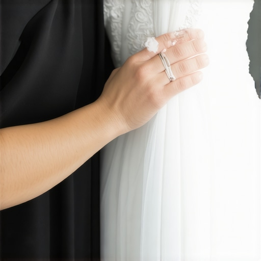A professional cleaner delicately pressing a wedding gown in Tampa
