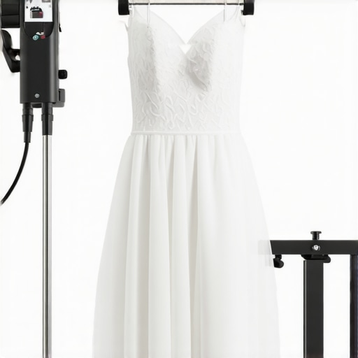 A professional handheld steamer used for wedding gown preservation